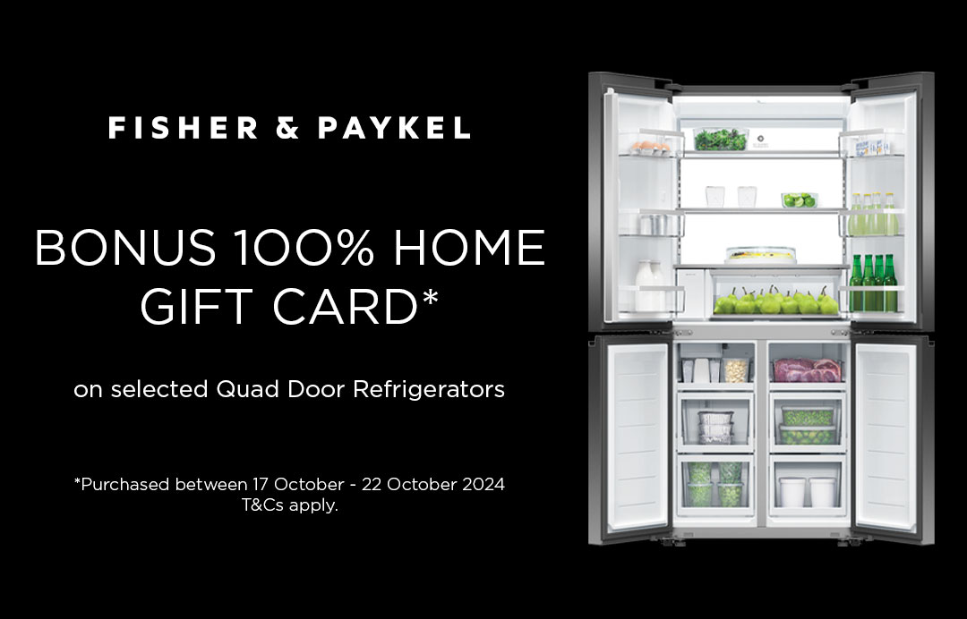 Fisher & Paykel Quad Door Refrigeration Bonus Gift Card